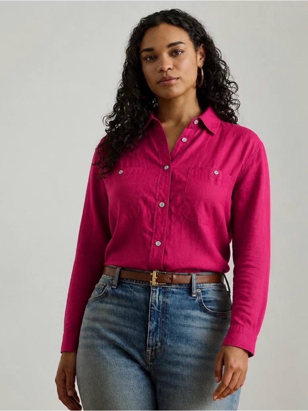 Lauren Ralph Lauren burgundy silk Blend button down shirt size 1X - Picture 10 of 10